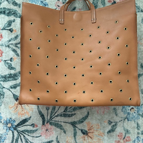 EUC Clare V Tan Simple Tote Cuoio Vanchetta Leather with Gold grommets - Picture 1 of 10